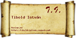Tibold István névjegykártya